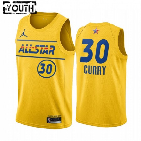 Maillot Basket Golden State Warriors Stephen Curry 30 2021 All-Star Jordan Brand Gold Swingman - Enfant